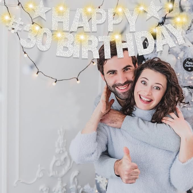 129Pcs DIY Letter Banners Glitter Customizable Banner Kit Custom Banners DIY Happy Birthday Letters 0-9 Numbers Personalized Banner Decor Wedding Birthday Party Decorations Supplies(Dazzling Silver)