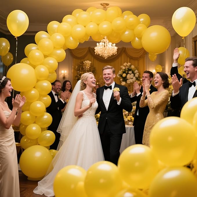 Yellow Balloon 12 inch 100 Pack Latex Party Balloons Round Helium Yellow Balloons for Birthday Sunflower Party Decorations