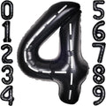 Race Car 40Inch Black 4 Balloon Number Large Helium Race Track 0-9 Giant Digital 4th Foil Mylar Big Party Number Balloons for Boy Birthday Car Theme Party Anniversary Graduation Decorations