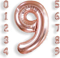 AULE 40 Inch Big Rose Gold 9 Balloon Number Large Foil Helium Number Balloons 0-9 Jumbo Giant Happy 9th Birthday Party Decorations for Boy or Girl Huge Mylar Anniversary Party Supplies