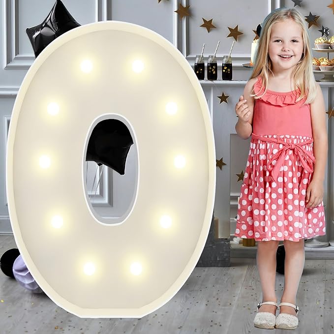 3FT Marquee Light Up Letters O, Big Marquee Letter for Baby Shower Birthday Engagement Wedding Marry Me Party Decor