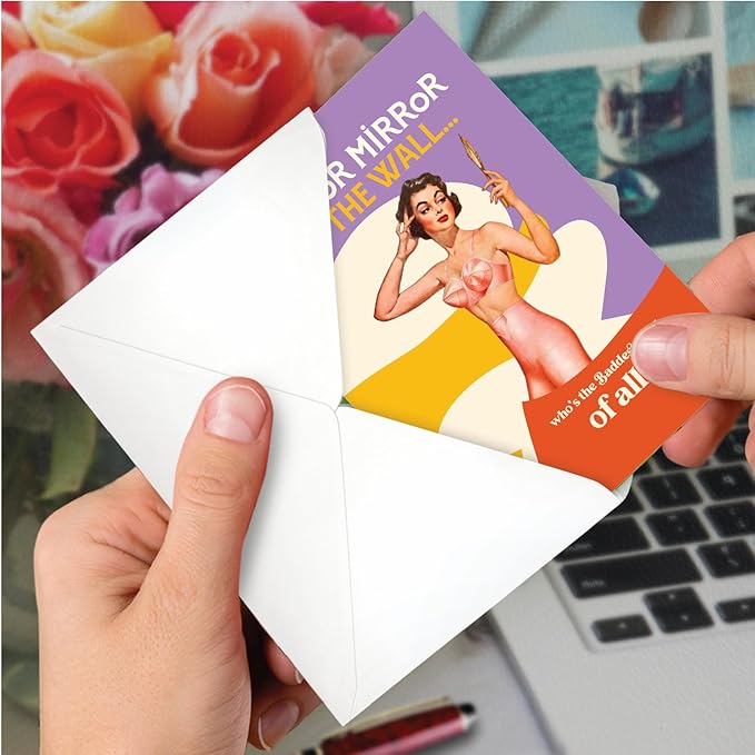 NobleWorks - 1 Sassy Happy Birthday Card Funny - Hilarious Grown-Up Card for Women, Wife, Stationery Humor - Baddest B-tch C9311BDG