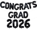 TONIFUL Graduation Balloons 16 Inch Black Congrats Grad Balloons 16 Inch Black 2026 Number Foil Balloons for 2026 Graduation Party Graduate Congratulations 2026 Congrats Grad Decorations