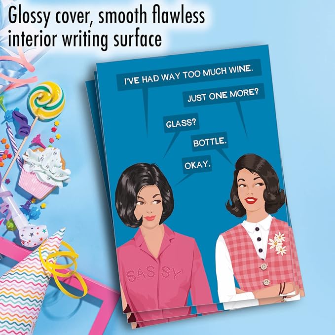 NobleWorks Pack of 3 Funny Birthday Greeting Cards with Envelopes (1 Designs, 3 Each) One More Bottle C2998BDG-C3x1