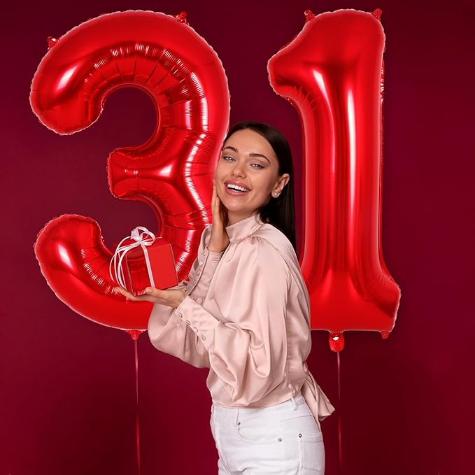 Red Number 1 Balloon 40 Inch, Big Large Foil Helium Number Balloons, Jumbo Giant Mylar Number 1 Balloons for 1st first Birthday Party Decorations Supplies Anniversary