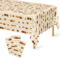 3 Pack Passover Decorations, 108" X 54" Passover Matzah Tablecloth, Disposable Plastic Seder Party Supplies, Rectangle Pesach Matzo Table Covers for Festival Holiday Party Home Dining Table Decor