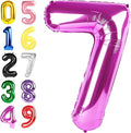 7 Balloon Number Rose Purple, 17th Birthday Decorations For boys And Girls, 40 Inch Big Balloons for 7, 17, 27, 70 Birthday, Wedding Anniversary, Christmas, New Year, Halloween Party Decoration