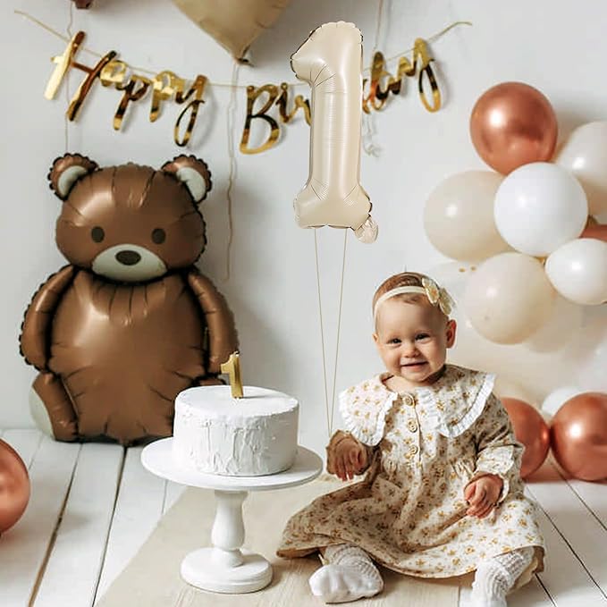 TONIFUL Balloons 16 Inch Caramel 0-9 Number Mylar Foil Balloons 10 Pcs Custom digitalal Balloons for 2026 New Year Eve Birthday Party Engagement Graduations Anniversary Baby Shower