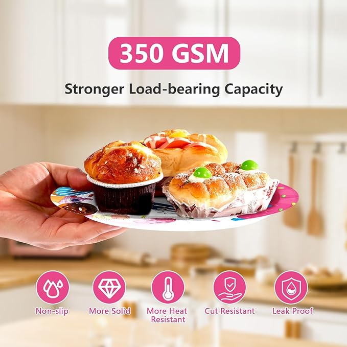 96Pcs Donut 6 7 Birthday Decorations 6/7 Birthday Plates and Napkins 67 Themed I was 6 Now I'm 7 Disposable Paper Tableware Set for Kids Boys Girls 6-7 Year Old Party Supplies Serves 24