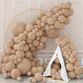 Nude Balloons Double Stuffed, Different Sizes Tan Brown Balloon Garland Arch Kit, 18 12 10 5inch Beige Neutral Apricot Latex Helium Balloons for Teddy Bear Birthday Boho Baby Shower Party Decorations