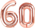 40 Inch Rose Gold Balloon Number 60 Balloon,Jumbo Mylar Foil Helium Balloon for 60 Digital Balloons for Birthday Party,Wedding Anniversary Party Decorations