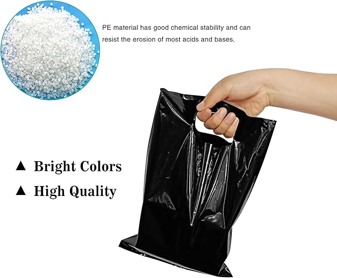 TOSPARTY 40PCS Black Plastic Gift Bags Easter Candy Bag Die Cut Bags are Sturdy Party Assorted Plastic Easter Gift Bag