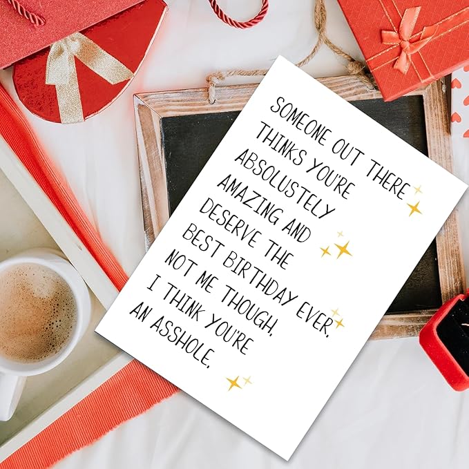 Funny Birthday Card for Men Women, Hilarious Birthday Gifts for Family Friends Coworkers, Cheeky Bday card for Him Her, Black Humor Birthday Card