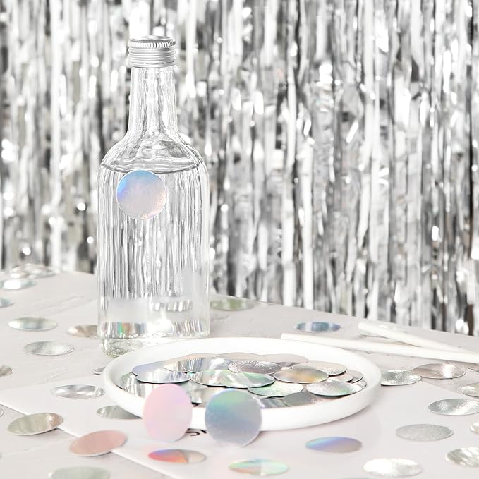 Iridescent Disco-Holographic Party-Decorations Confetti - 300pcs Wedding Birthday Dining Table Centerpiece,Bachelorette Baby Bridal Shower Engagement Valentines Decor Lasting Surprise
