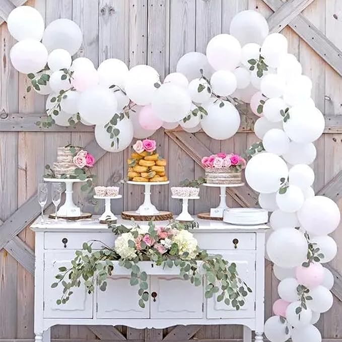 ASIYUHY White Balloons 100 Pack 12 Inch White Latex Party Balloons with 2 Rolls of Ribbon Helium Balloons for Wedding Birthday Party Baby Shower Engagement Anniversary Decorations