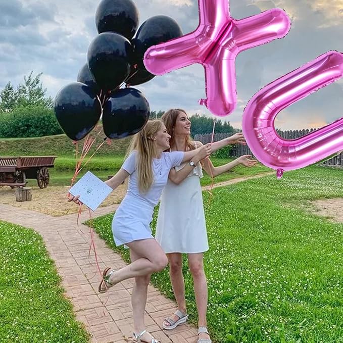 TONIFUL 40 Inch Large Rose Red Letter X Balloon - Giant Hot Pink Alphabet Foil Mylar for Birthday Party Anniversary Supplies Decorations