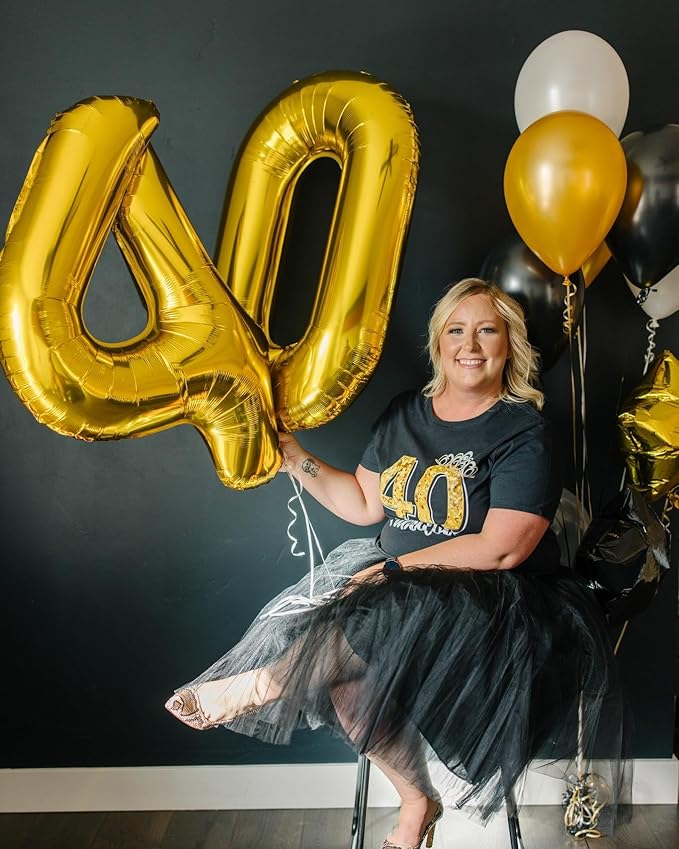 Gold Number 19 Balloon 40 inch, 19 Number Balloons, 19th Gold Birthday Decorations, 19 Year Old Girls Boys Golden Party Supplies