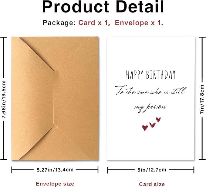 KINGNAME Romantic Birthday Card for Partner, Still My Person Meaningful Love Card for Him Her, Emotional Anniversary Greeting Card