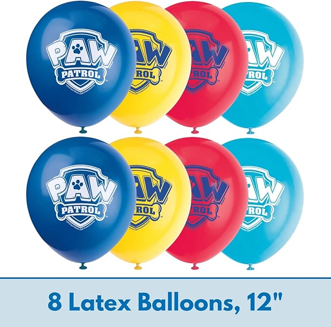 Paw Patrol Balloons - Bundle with 8 Latex Balloons & 1 Foil Balloon, Checklist - Paw Patrol Party Decorations - Chase & Skye Birthday Decorations