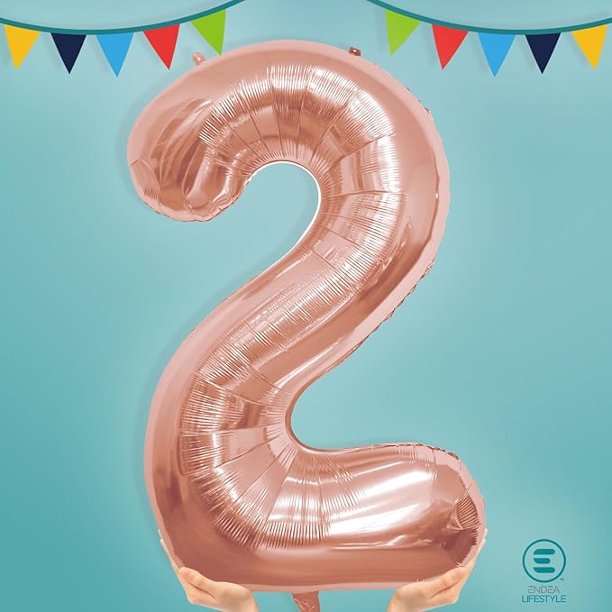 40 Inch Large Rose Gold Number Celebration and Decoration Balloon for Birthday Parties, Graduations, Anniversaries, Weddings, Photo Shoots, Special Events (Rose Gold Number 2)