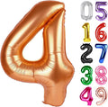Orange Number 4 Balloon 40 Inch, 4th Birthday Party Decorations for Children, Giant 4 Foil Balloon for Party Supplies