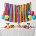 PapaKit 5ft Extra Large Colorful Streamer Fringe Party Backdrop 5ft | Ready to Hang | Vibrant Festive Rain Curtains for Birthday, Fiesta Party Decorations, High-Density Photo Booth Background