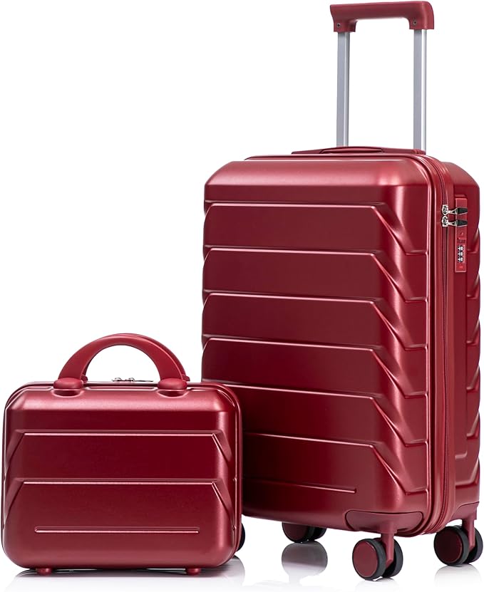 20+14 Inch Hardside Luggages, Lightweight Durable ABS Suitcase with Spinner Wheels