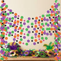 Outus 10 Pieces Orange,Black,Purple,Green,White Round Dots Garland Easter Graduation Party Hanging Decor Each Length 13.1ft Glitter Paper Dot Streamers for Birthday Wedding Classroom