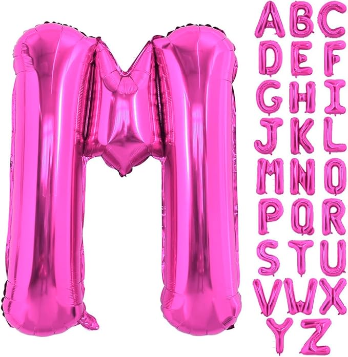 40 Inch Large Hot Pink Letter M Balloons Alphabet M Letter Balloons Foil Mylar Letter A Balloons for Birthday Party Anniversary New Year Graduation Wedding
