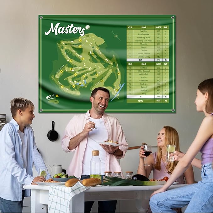 7 X 5 Ft Masters Party Decorations Green Golf Masters Party Decorations Banner Golf Party Decorations Backdrop for Indoor and Outdoor Funny Golf Party