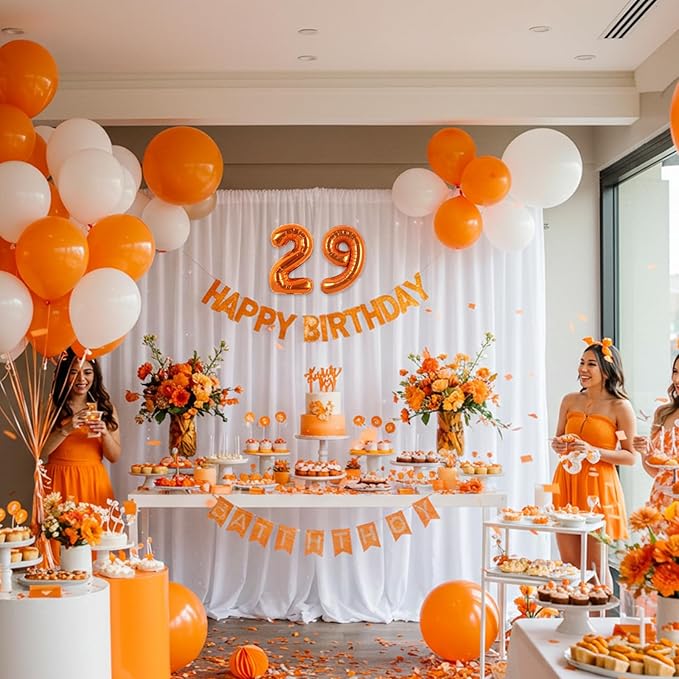 TONIFUL Balloons 16 Inch Orange 0-9 Number Mylar Foil Balloons 10 Pcs digitalal Balloons for 2026 New Year Eve Birthday Party Engagement Graduations Halloween Anniversary Baby Shower