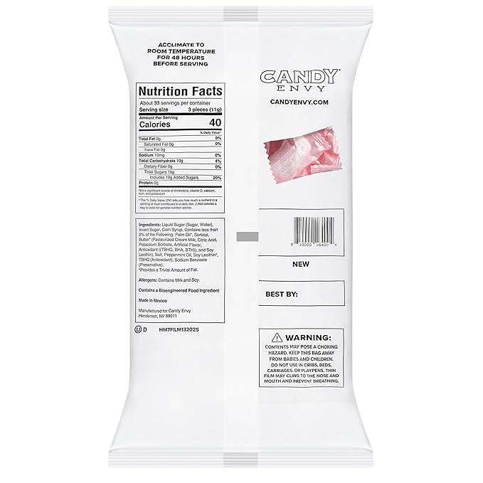 Candy Envy - Baby Girl Buttermints - 13 oz. Bag - 100 Individually Wrapped Candy Mints - Baby Shower Favors