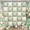 Sage Green Square Foil Balloon Wall, 20 PCS Double Sided Mint and Beige Square Balloon Wall Backdrop for Gender Neutral Baby Shower Wedding Jungle Safari Woodland Birthday Party Decoration
