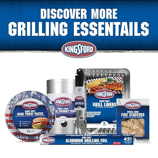 Kingsford Heavy Duty Paper Plates, Patriotic American Flag Disposable Dinner Plates for BBQ Parties, Tailgates, and Outdoor Cookouts, Durable Party Tableware, 10 Inch, 35 Count - 6 Pack