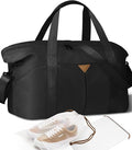 Duffle Bag for Travel, Carry-on Travel Bag with Trolley Sleeve, Sport Gym Bag for Women, Overnight Bag for Men, Hospital Bag for Labor and Delivery (Black)