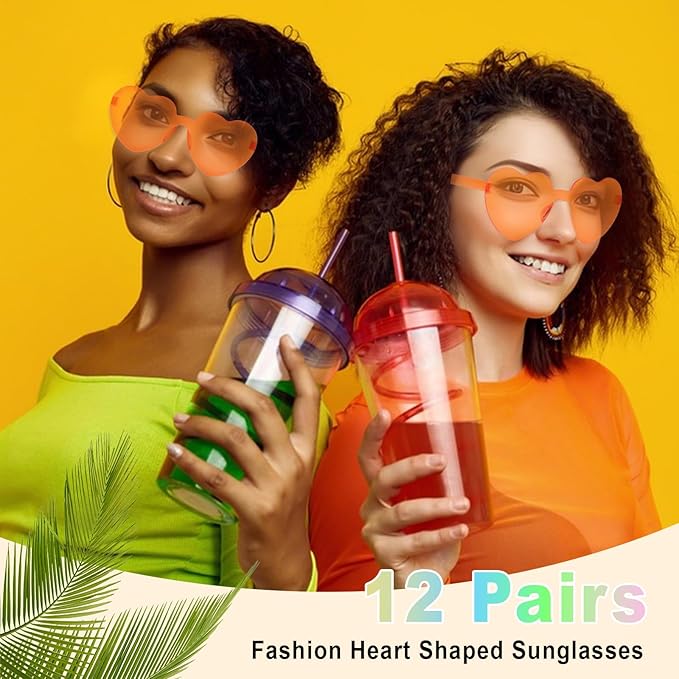 Heart Sunglasses 12/18/24 Pcs Heart Shaped Glasses for Women Cute Funny Party Glasses Party Favors Accessories