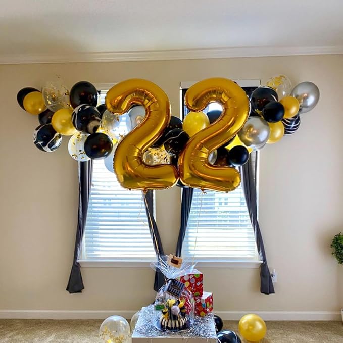 40 Inch Number 7 Balloon, 6 7 Birthday Decorations, Gold Seven Birthday Decor, 7 17 27 70 Year Old Balloon Number for Engagement, Wedding, Graduations