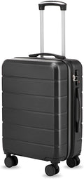 YOETEY Carry On Luggage 22x14x9 Airline Approved, Expandable ABS Hardside Suitcase with Spinner Wheels & TSA Lock, Lightweight Travel Suitcase for Business (20 in, Black)