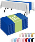 Pureegg Navy Blue Plastic Table Runners - 10 Pack, 14'' x 108'', Water Resistant & Disposable Centerpiece Decorations for Table Cloth, Wedding, Birthday, Holiday, Baby Shower, Party, Home Decor
