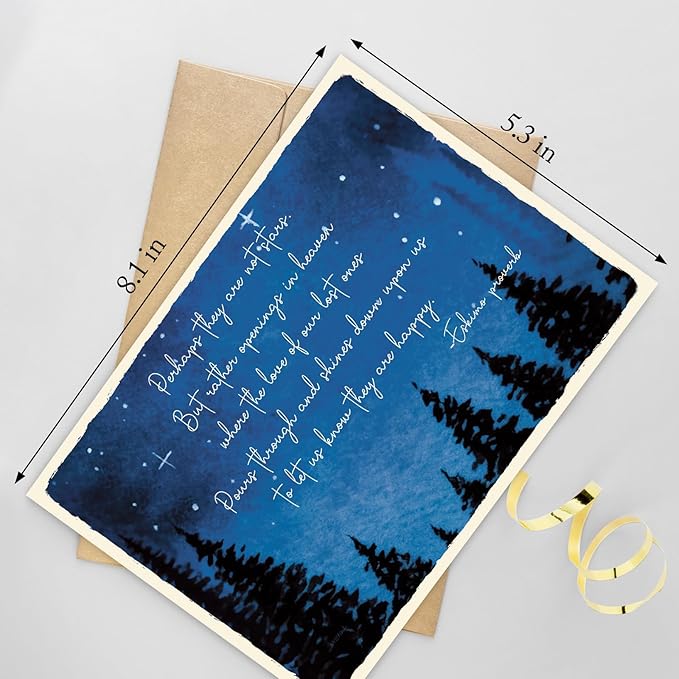 Poem Sympathy Card for Him Her, Heartfelt Condolence Card for Loss, Bereavement Cards Gift for Men Women, Perhaps They Are Not Star