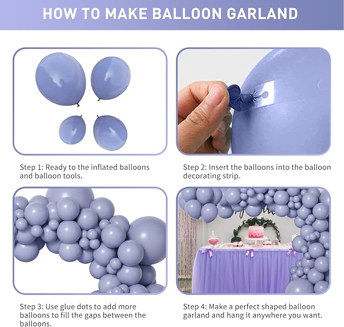 Retro Dusty Grayish Blue Balloons - Different Sizes 18, 12, 10, 5 inch Slate Blue, Periwinkle Latex Balloons for Birthdays, Wedding, Engagement and Gender Reveal