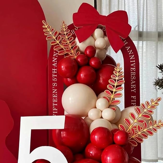 90pack Ruby Balloons Different Size 18/12/10/5 Inch Ruby Balloon Garland Arch Kit for Graduation, Wedding, Birthday, Princess Them, Valentine's Day, Anniversary Party Decorations