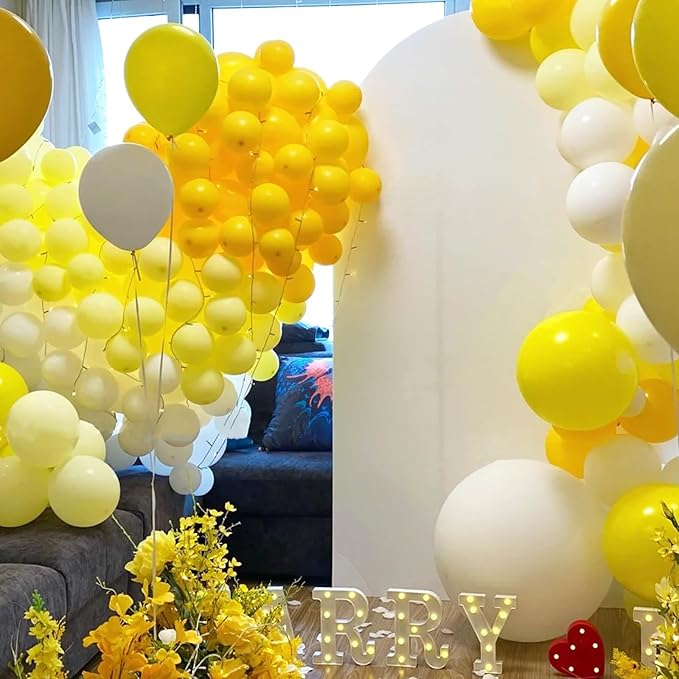 105pcs Pastel Yellow Balloons 12inch Party Latex Balloons for Boys Girls Birthday Baby Shower Gender Reveal Wedding Sunflower Party Decorations