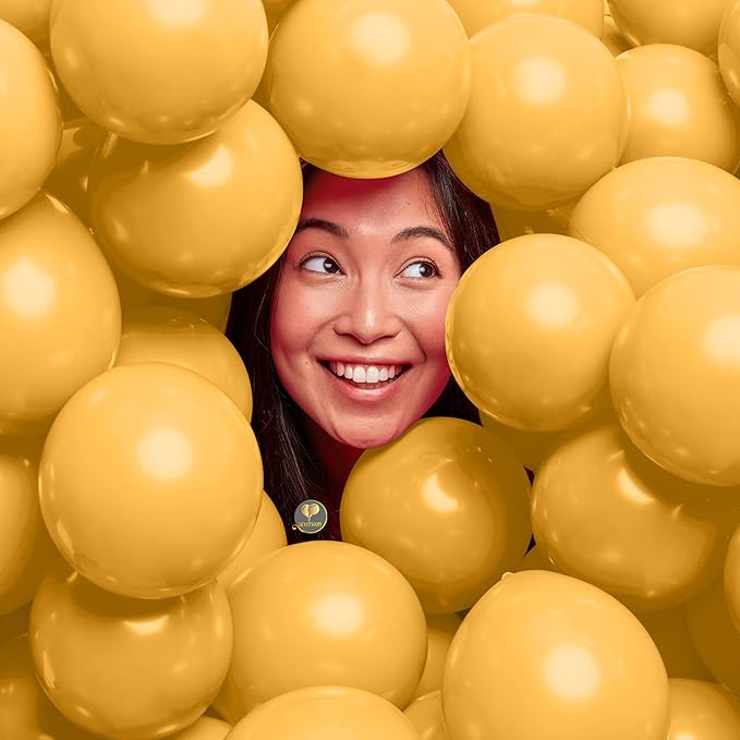 AFTERLOON® Biodegradable Mini Balloons 100 pcs Apricot Yellow 5 Inch, Matte Color Thickened Extra Strong Latex Helium Float, Baby Shower Gender Reveal Garland Arch Wedding Birthday Party Decorations