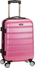Rockland Melbourne Lightweight Expandable Hardside Spinner Wheel Luggage in Pink
