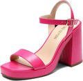 DREAM PAIRS Heels for Women Block Chunky Platform High Heels Open Toe Fashion Wedding Party Evening Prom Dance Ankle Strap Dress Pump Sandals Shoes