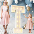 Ledido 4FT Marquee Light Up Letters T, Easy to Assemble Marquee Letters 4 Feet Tall for Indoor & Outdoor Events, Large Lighted Letter for Birthday Graduation Baby Shower Anniversary Party Decorations
