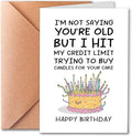 Funny Birthday Card for Men Dad - Hit My Credit Limit Candles Joke - Humorous Getting Old Card for Husband, Brother, Coworker - Premium 400GSM Thick Cardstock