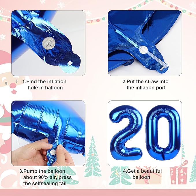 40 Inch 2026 Number Balloons, Dark Blue Number Balloons, New Years Decorations, 2026 Balloon for Graduation Happy New Year and 2 6 20 26 Birthday Parties