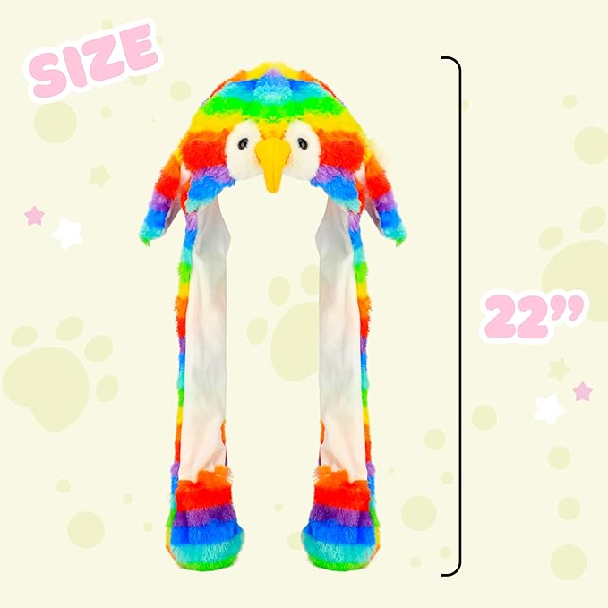 Animal Hat with Ears Moving Jumping Pop Up Beating Hat Plush Holiday Cosplay Dress Up Funny Gift for Kids